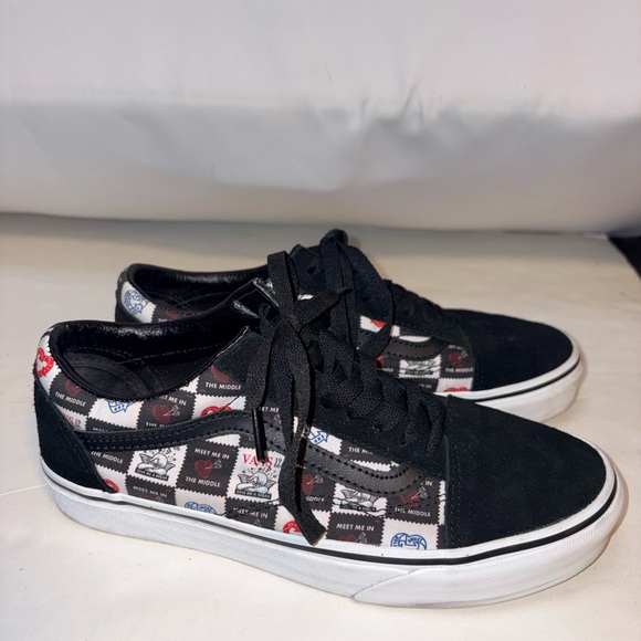 Vans Black and White Love Letters Patchwork Sneakers - Picture 3 of 8